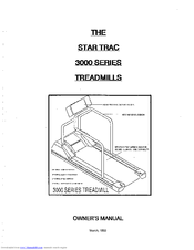 Star Trac 3000 Jogger Owner's Manual