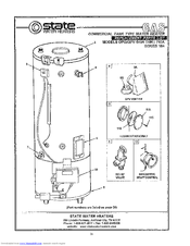 State Water Heaters Series 104 Replacement Parts List Manual