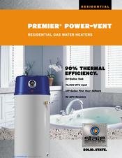 State Water Heaters PREMIER Residential Gas Water Heaters Specification Sheet