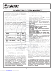 State Water Heaters 184671-000 Warranty