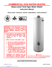 State Water Heaters 196114-000 Installation, Operation, Service, Maintenance, Limited Warranty