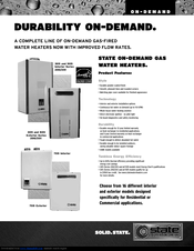 State Water Heaters 305 Interior Specification Sheet