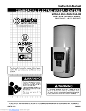 State Water Heaters SSE-120 Instruction Manual