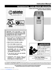 State Water Heaters A B C D E F 100 Instruction Manual