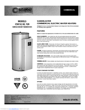 State Water Heaters SANDBLASTER CSB 52 Specifications