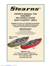 Stearns Back Country B801 Green Red Owner's Manual