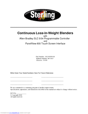 Sterling Allen-Bradley SLC 5/04 Instruction Manual