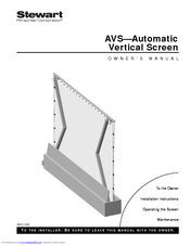 Stewart Filmscreen Corp AVS-1005 Owner's Manual