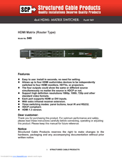 Structured Cable Products HDMI MATRIX 949 User Manual