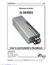 Studer SI SERIES User And Installer Instructions