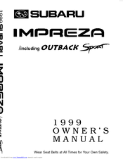 Subaru Impreza Outback Sport 1999 Owner's Manual
