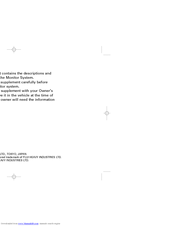 Subaru Monitor Owner's Manual
