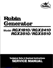 Robin America RGXl810 Service Manual