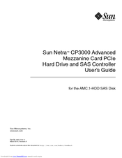 Sun Microsystems SUN NETRA CP3000 User Manual