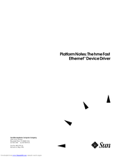 Sun Microsystems Ethernet Device Driver none Product Manual