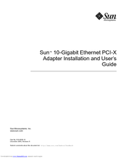 Sun Microsystems Ethernet PCI-X Adapter Installation And User Manual