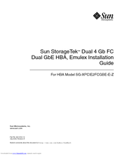 Sun Microsystems Sun StorageTek SG-XPCIE2FCGBE-E-Z Installation Manual