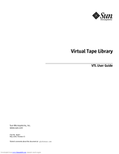 Sun Microsystems Virtual Tape Library User Manual
