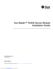 Sun Microsystems Sun Blade T6300 Installation Manual