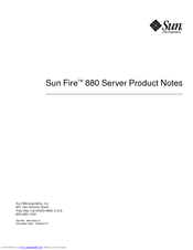 Sun Microsystems Sun Fire 880 Product Notes