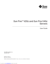 Sun Microsystems Sun Fire V20z User Manual