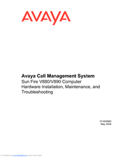 Avaya Sun Fire V890 Installation & Maintenance
