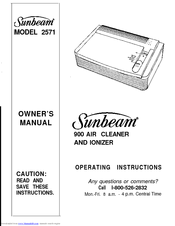 Sunbeam 2571 Owner's Manual, Operating Instruction