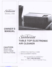 Sunbeam 2585 Owner's Manual
