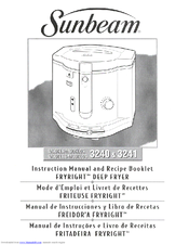 Sunbeam FryRight 3240 Instruction Manual And Recipe Booklet