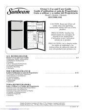 Sunbeam DFF258BLSSB Owner's Use And Care Manual