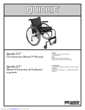 Sunrise Medical Quickie GT User Instruction Manual & Warranty