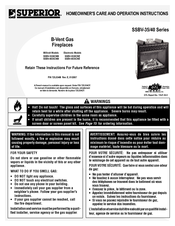 Superior SSBV-3530CNM Homeowner's Care And Operation Instructions Manual
