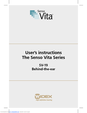 Widex Senso Vita SV-19 User Instructions