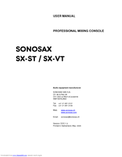Sonosax SX-VT User Manual
