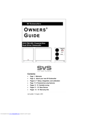 Svs PB2-ISD Owner's Manual