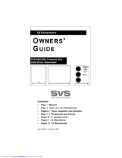 SVS PB2-ISD Owner's Manual