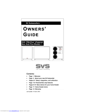SVS PB2-Plus Owner's Manual