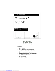 SVS PB1-ISD Owner's Manual