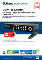 Swann DVR4-SecuraNet Specification Sheet