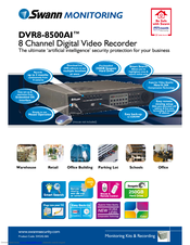 Swann dvr 8-8500ai Specification Sheet