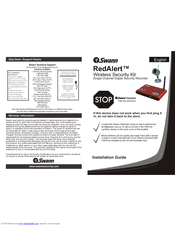 Swann RedAlert Single Channel Digital Security Recorder Installation Manual