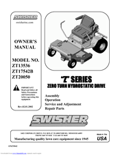 Swisher ZT20050 Owner's Manual