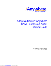 Sybase Adaptive Server Anywhere SNMP Extension Agent User Manual