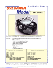 Sylvania SRCD4400 Specification Sheet