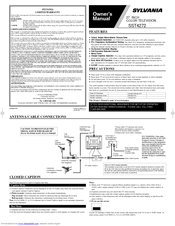 Sylvania SST4272 Owner's Manual