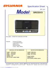 Sylvania SRCD313 Specification Sheet