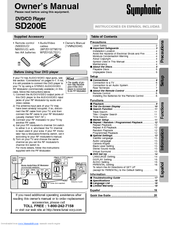 Symphonic SD200E Owner's Manual