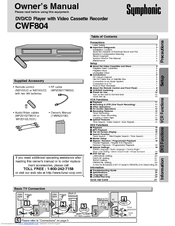 Symphonic CWF804 Owner's Manual