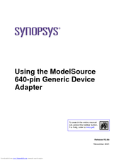 Synopsys 640-pin Generic Device Adapter Using Instructions