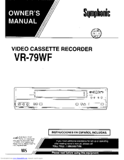 Symphonic VR-79WF Owner's Manual